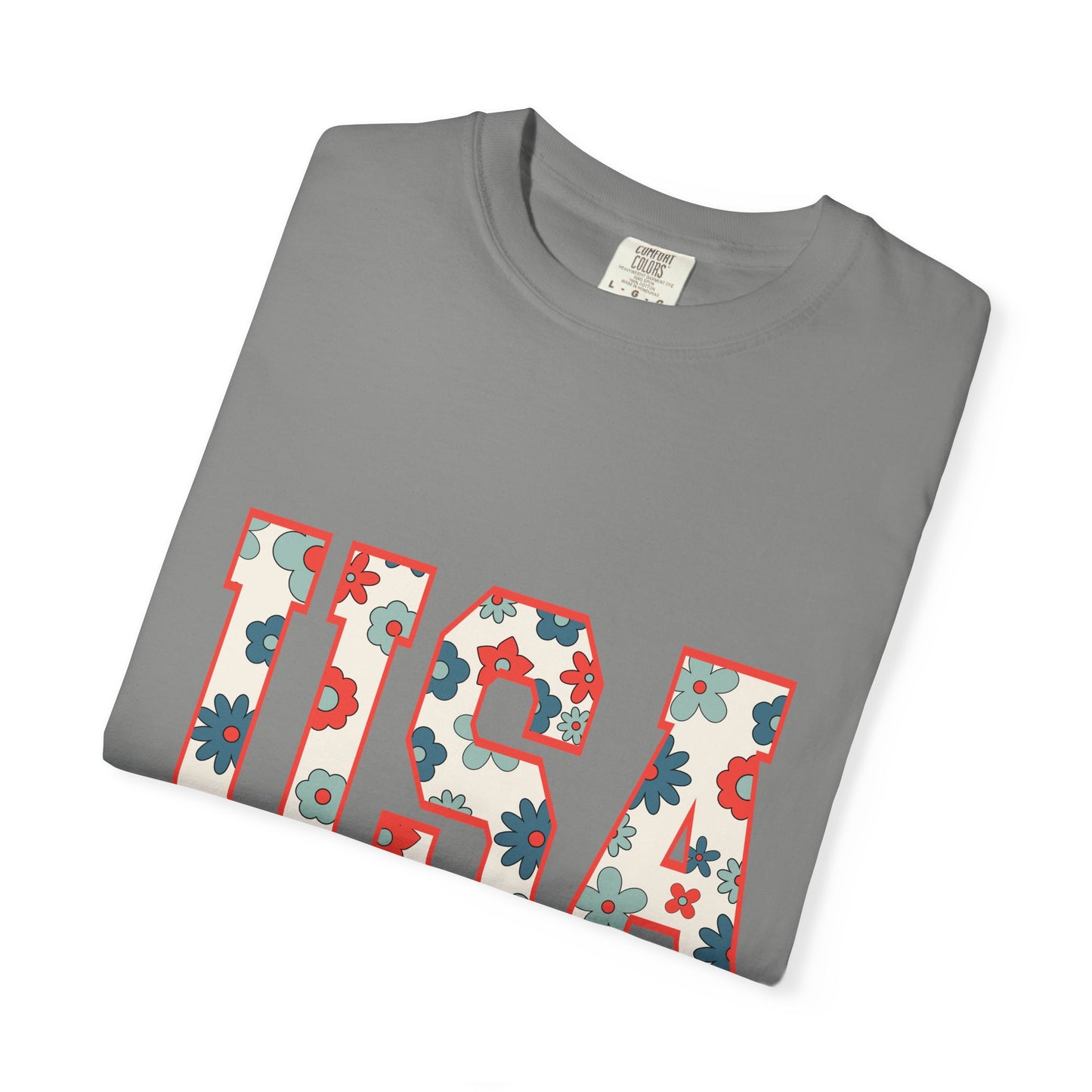 Floral USA Tee