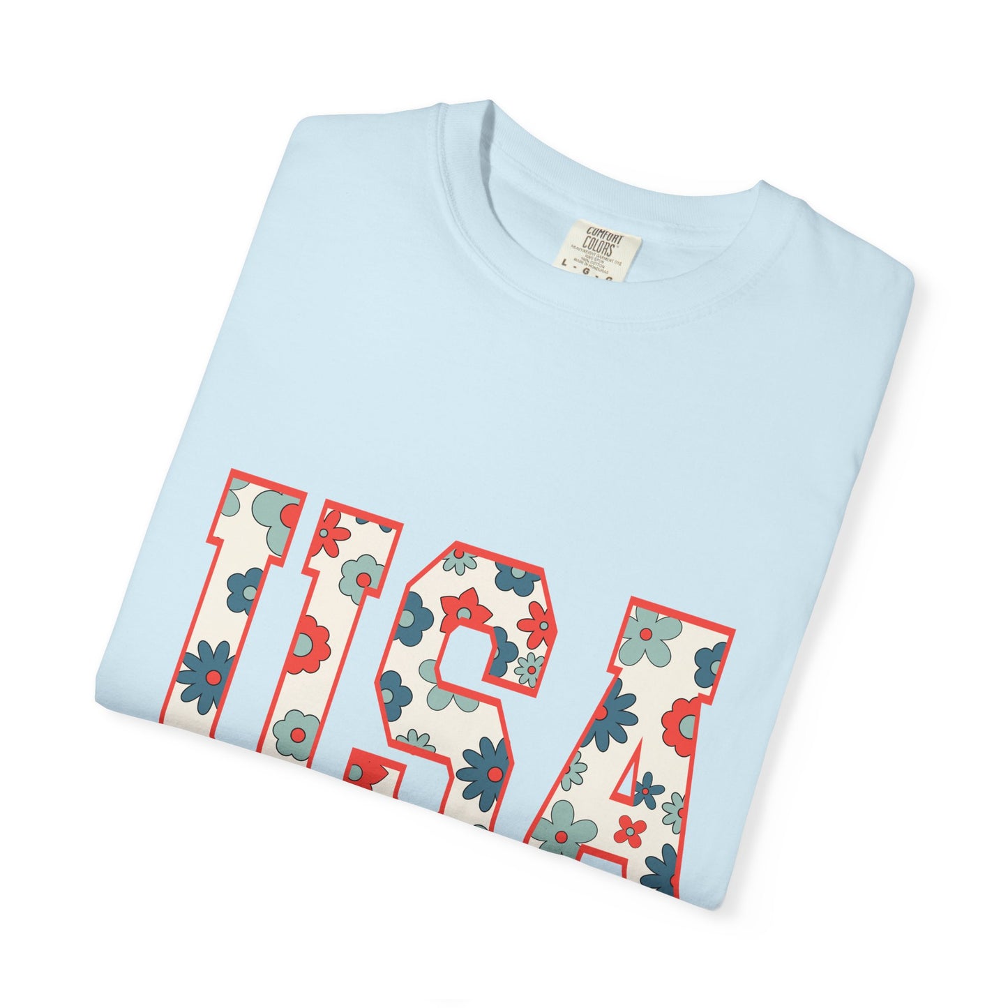 Floral USA Tee