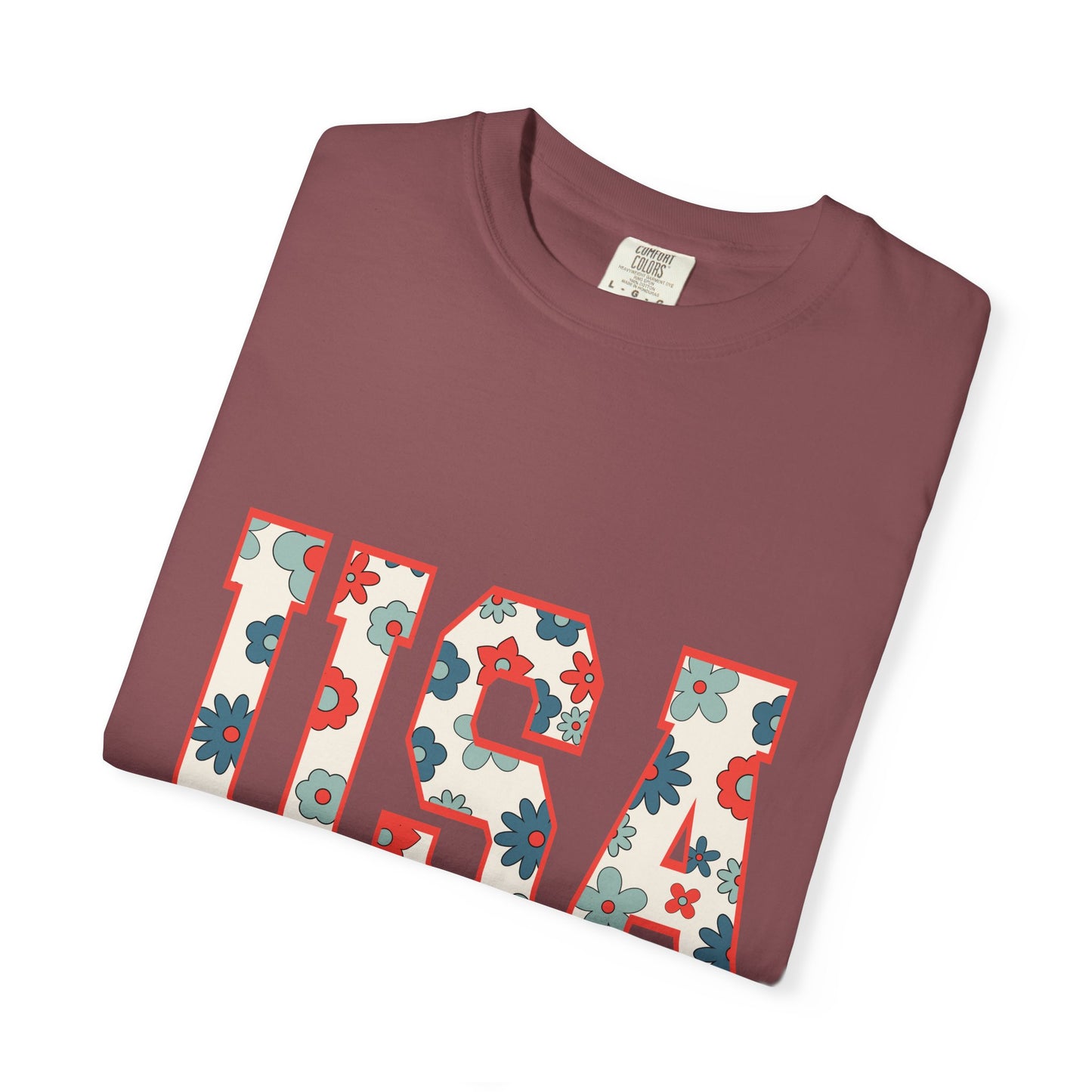 Floral USA Tee